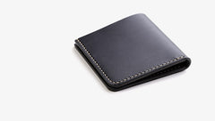 Handmade Leather Slim Black Red Womens Mens Bifold Small Wallet billfold Wallets for Men