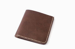 Handmade Leather Slim Black Red Womens Mens Bifold Small Wallet billfold Wallets for Men