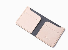 Handmade Leather Slim Coffee Red Womens Mens Bifold Small Wallet billfold Wallets for Men