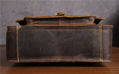 Cool Leather Small Messenger Bag Vintage Small Shoulder Bag Crossbody Bag For Men