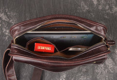 Cool Leather Small Messenger Bag Vintage Small Shoulder Bag For Men