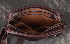 Cool Leather Small Messenger Bag Vintage Small Shoulder Bag For Men