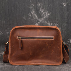 Cool Leather Small Messenger Bag Vintage Small Shoulder Bag For Men