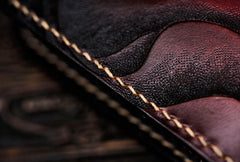 Handmade Leather Tooled Bruce Lee Black Mens Chain Biker Wallet Cool Leather Wallet Long Clutch Wallets for Men