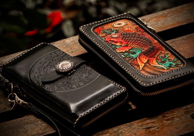 Handmade Mens Chain Biker Wallet Cool billfold Leather Wallet Men Smal –  iChainWallets