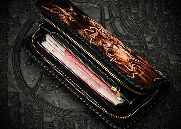 Handmade Leather Mens Chain Biker Wallet Cool Leather Wallet Long Phon –  iwalletsmen