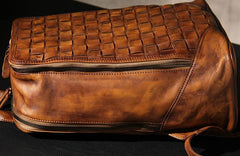 Handmade Leather Vintage Brown Mens Leather Backpack Travel Bag for men
