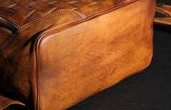 Handmade Leather Vintage Brown Mens Leather Backpack Travel Bag for men