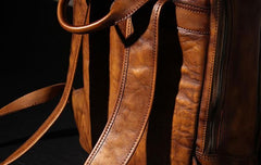 Handmade Leather Vintage Brown Mens Leather Backpack Travel Bag for men