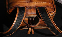 Handmade Leather Vintage Brown Mens Leather Backpack Travel Bag for men