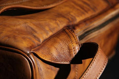 Handmade Leather Vintage Brown Mens Leather Backpack Travel Bag for men