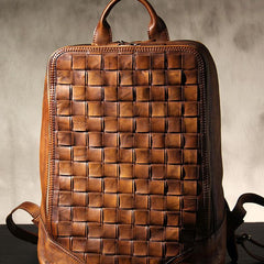 Handmade Leather Vintage Brown Mens Leather Backpack Travel Bag for men