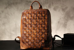 Handmade Leather Vintage Brown Mens Leather Backpack Travel Bag for men