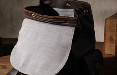 Handmade Vintage Leather Coffee Mens Cool Leather Backpack Travel Bag for men