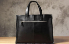 Vintage Leather Mens Coffee Black Handbag Shoulder Bag Briefcase for Men