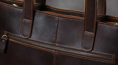 Vintage Leather Mens Coffee Black Handbag Shoulder Bag Briefcase for Men