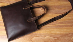 Vintage Leather Mens Coffee Black Handbag Shoulder Bag Briefcase for Men