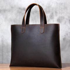 Vintage Leather Mens Coffee Black Handbag Shoulder Bag Briefcase for Men