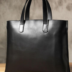 Vintage Leather Mens Coffee Black Handbag Shoulder Bag Briefcase for Men