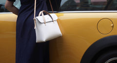 Handmade Leather White Womens Handbag Fashion Work Shoulder Bag for Women