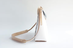 Handmade Leather White Womens Handbag Fashion Work Shoulder Bag for Women