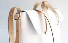 Handmade Leather White Womens Handbag Fashion Work Shoulder Bag for Women
