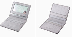 Handmade Leather Womens Slim License Wallet Front Pocket Wallet Slim Card Wallet for Women