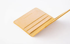 Handmade Leather Womens Slim License Wallet Front Pocket Wallet Slim Card Wallet for Women