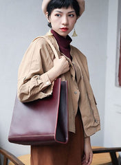 Handmade Leather Womens Tote Purse Handbag Tote Bag Work Tote Bag For Women