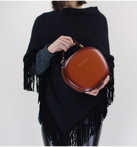 Leather handbag shoulder bag brown black for women leather crossbody bag - EverHandmade