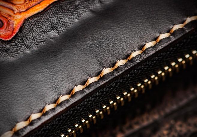 Handmade Leather Mahākāla Mens Chain Biker Wallet Cool Leather