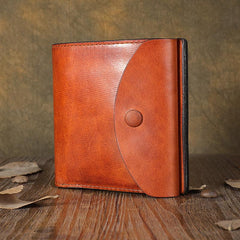 Handmade Mens Cool Black billfold Leather Wallet Men Trifold Brown Card Wallets for Men