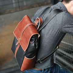 Handmade Mens Leather Backpacks Cool Travel Backpacks Laptop Backpack for men