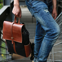 Handmade Mens Leather Backpacks Cool Travel Backpacks Laptop Backpack for men