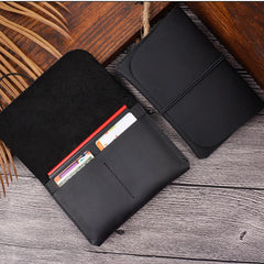 Vintage Brown Leather Men's Long Passport Wallet Black Travel Wallet Card Wallet For Men