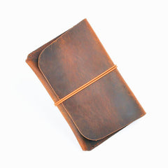 Vintage Brown Leather Men's Long Passport Wallet Black Travel Wallet Card Wallet For Men