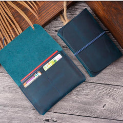 Vintage Brown Leather Men's Long Passport Wallet Black Travel Wallet Card Wallet For Men