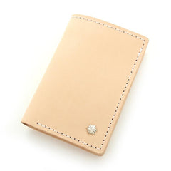 Handmade Vertical Mens Leather Beige billfold Small Wallet Cool Small Slim Bifold Wallets for Men