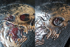 Handmade Long  leather wallet men skull tooled carved long wallet for him - EverHandmade