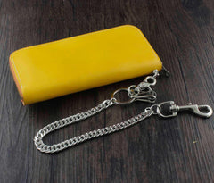 Cool Leather Men's Long Wallet with Chain Biker Chain Wallet Biker Wallet For Men
