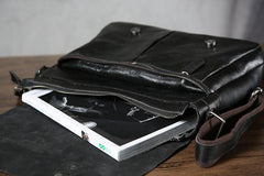 Handmade Vintage Leather Mens Cool Shoulder Bag Messenger Bags Cycling Bag for men
