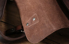 Handmade Vintage Leather Mens Cool Shoulder Bag Messenger Bags Cycling Bag for men