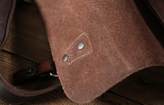 Handmade Vintage Leather Mens Cool Shoulder Bag Messenger Bags Cycling Bag for men