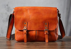 Handmade Vintage Leather Mens Cool Shoulder Bag Messenger Bags Cycling Bag for men