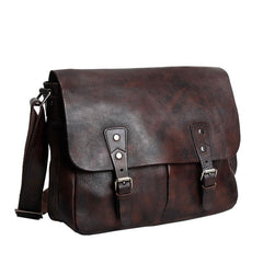 Handmade Vintage Leather Mens Cool Shoulder Bag Messenger Bags Cycling Bag for men