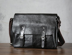 Handmade Vintage Leather Mens Cool Shoulder Bag Messenger Bags Cycling Bag for men