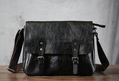 Handmade Vintage Leather Mens Cool Shoulder Bag Messenger Bags Cycling Bag for men