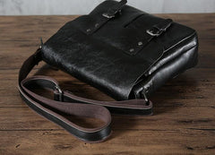 Handmade Vintage Leather Mens Cool Shoulder Bag Messenger Bags Cycling Bag for men