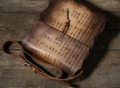 Handmade Vintage Leather Mens Cool Shoulder Bags Messenger Bags Cycling Bags for men