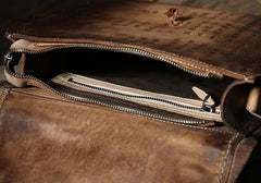 Handmade Vintage Leather Mens Cool Shoulder Bags Messenger Bags Cycling Bags for men